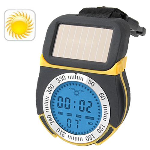 6 in 1 (Electronic Compass, Altimeter, Barometer, Weather forecast, Thermometer, Time) Solar Multifunctional Digital Altimeter - Click Image to Close